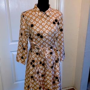 Floral print coat dress with belt.  Never worn.